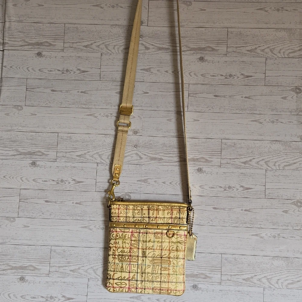 Coach Tattersal Graffiti Swingpack Crossbody Bag